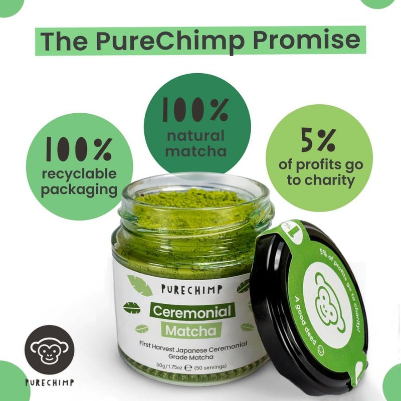 PureChimp مسحوق الشاي الأخضر ماتشا الاحتفالي من بيور تشيمب - Image 2